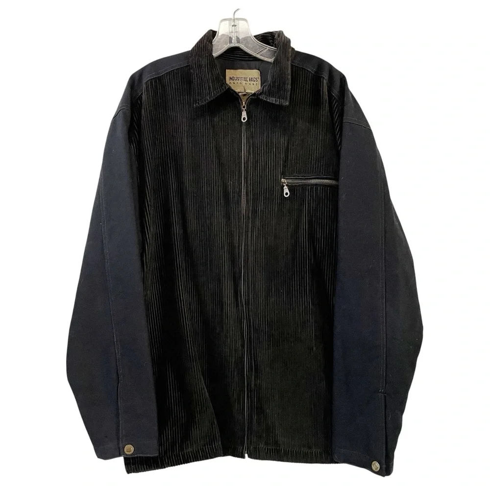 Vintage Industrial Rags Mens Sz M Corduroy Canvas Chore Barn Coat Quilted Lining